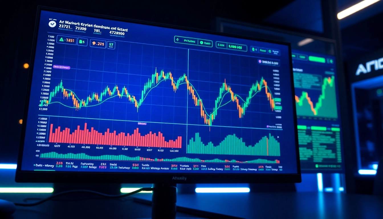 AICoin platform showcasing real-time crypto market charts and alerts with vibrant visuals for secure trading insights.