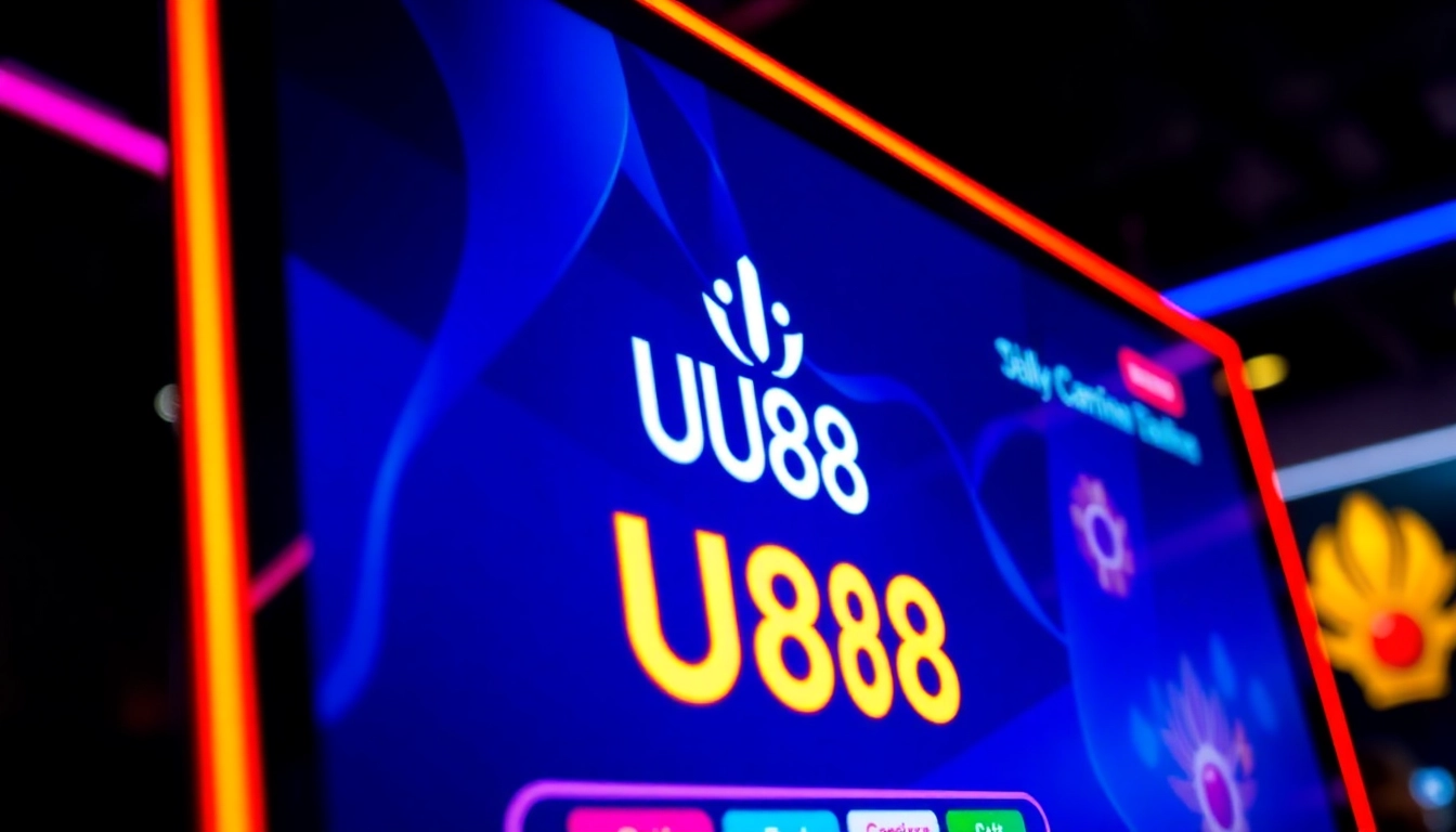 Engaging UU88 online casino platform showing vibrant graphics and user interface, emphasizing safety and entertainment quality for players.
