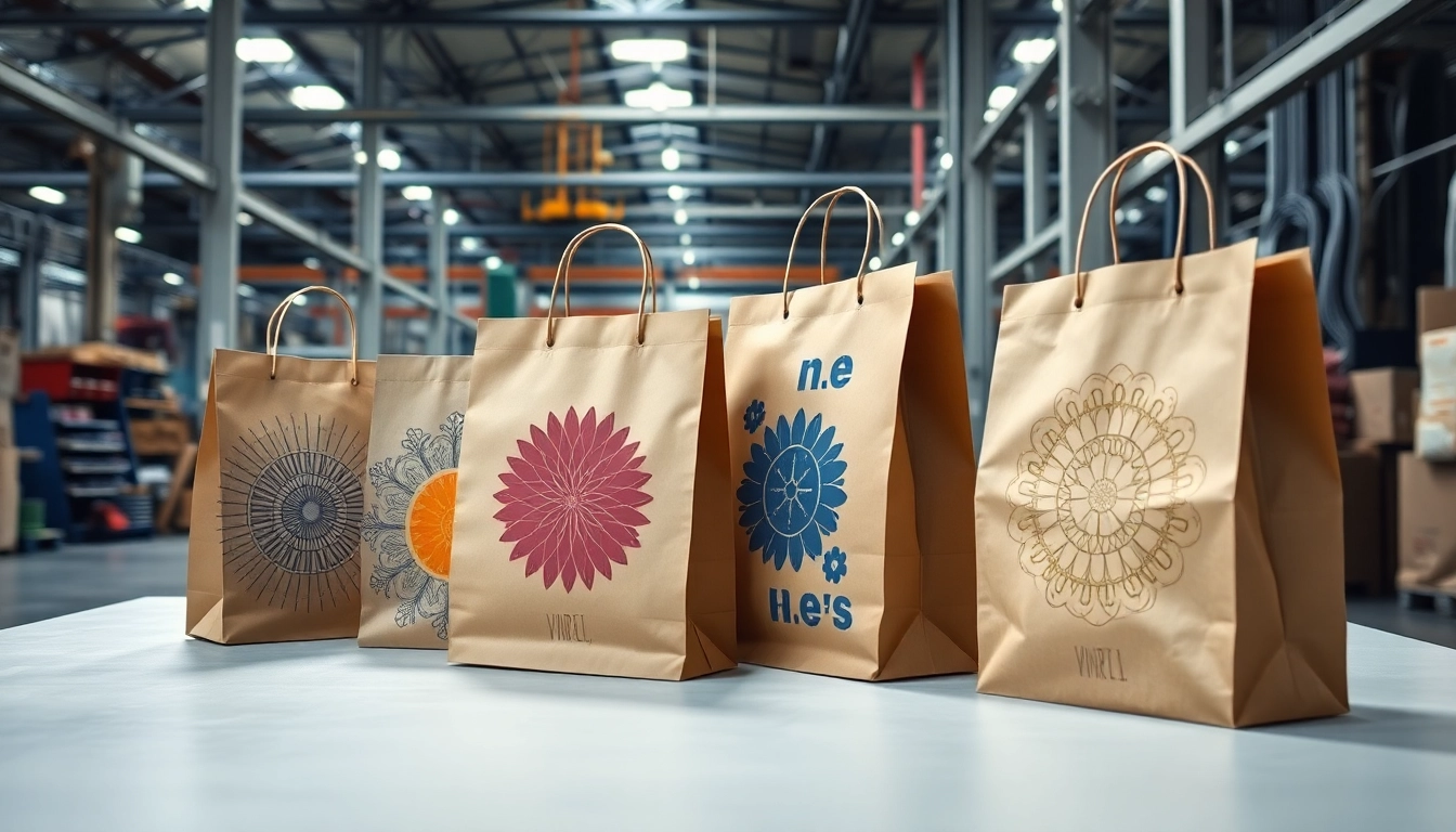 High-quality torba papierowa being crafted with vibrant printing in a modern factory setting