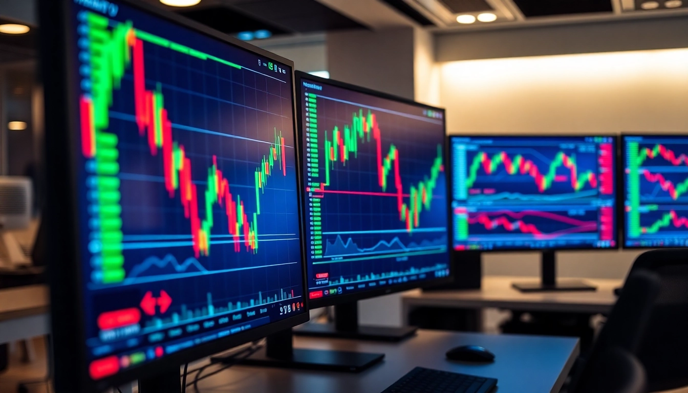 UK Trading and Investment Platform showcasing digital stock charts and trading tools for