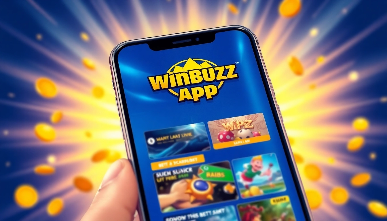 Engaging graphic of a smartphone with Winbuzz Apk app interface highlighting online betting and