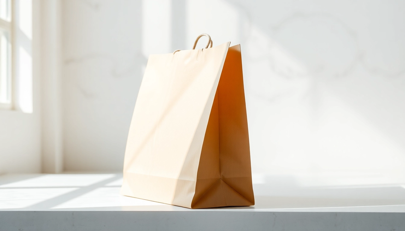 Elegant torba papierowa being filled with bakery products in a bright, professional setting for