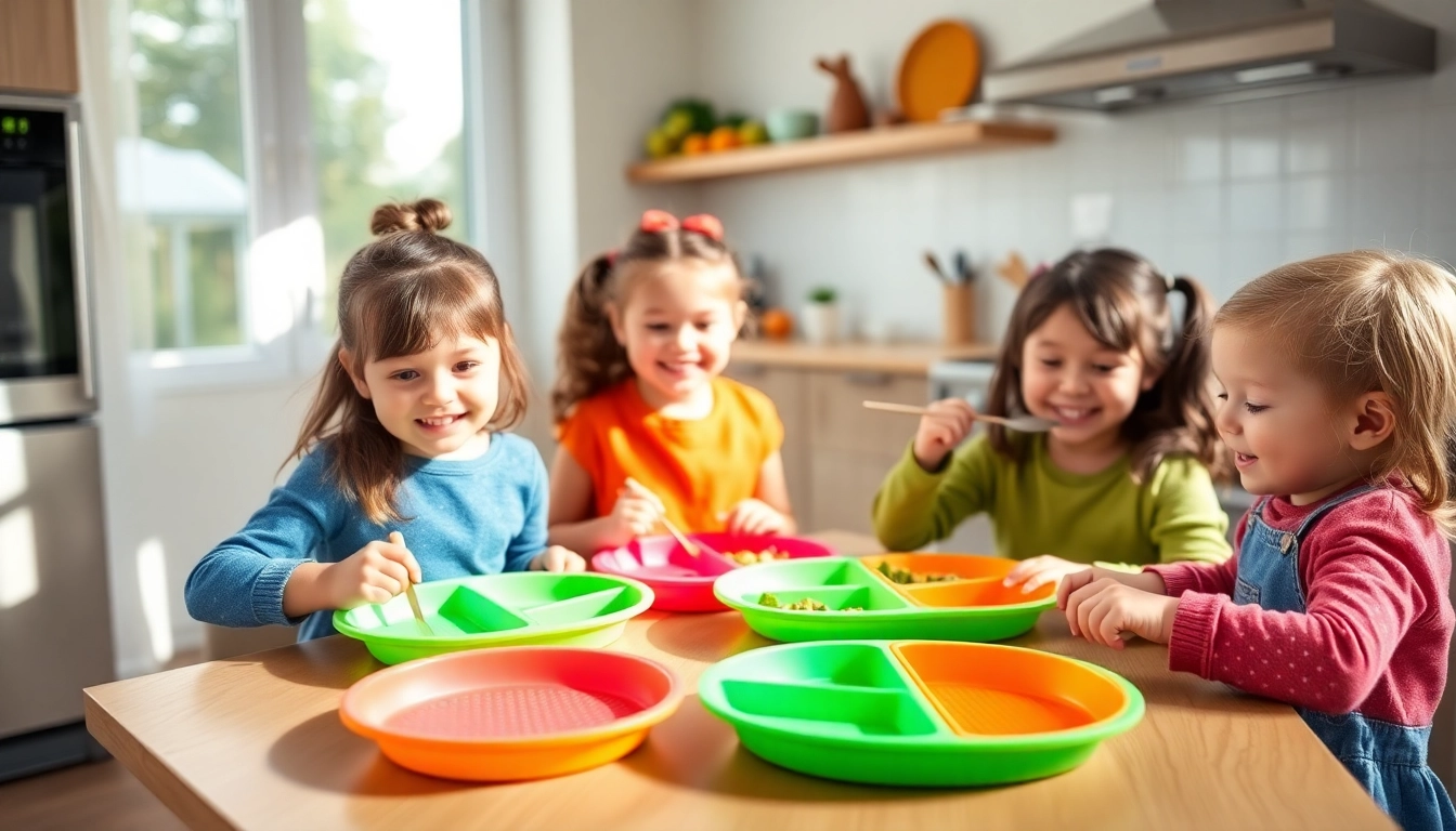 Enhance Self-Feeding Skills with Durable Silicone Divided Plates for Kids