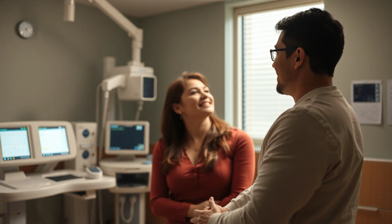 Clinica infertilita Italia showcasing a compassionate medical team consulting with a hopeful