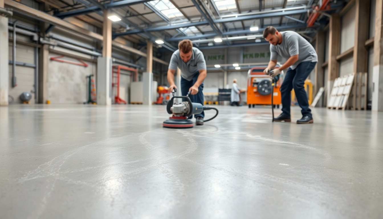 Expert team performing floor preparation in Birmingham to ensure smooth surfaces for resilient